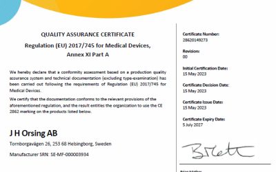 CE marking according to MDR